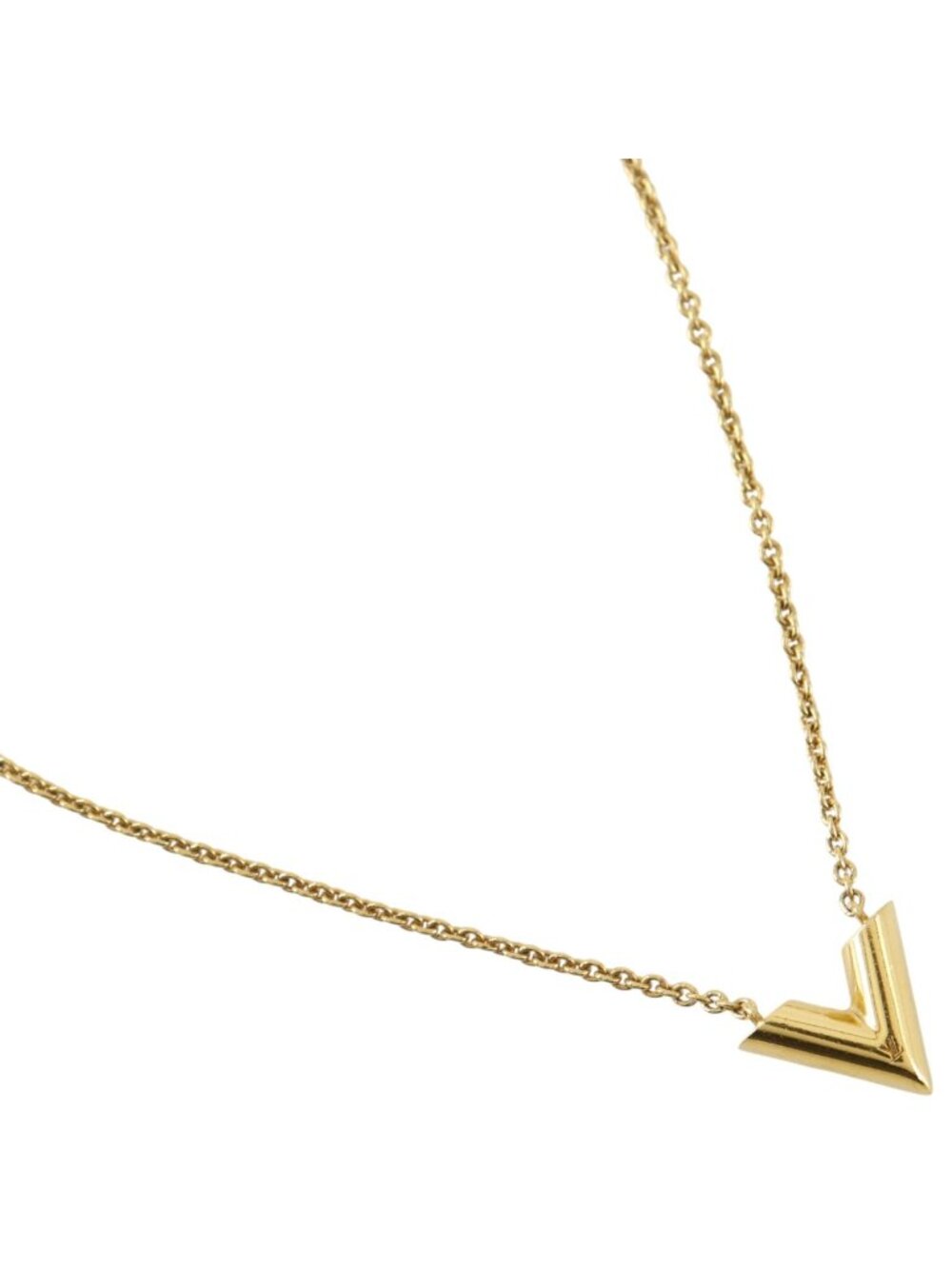 Louis Vuitton Essential V Gold Plated Necklace